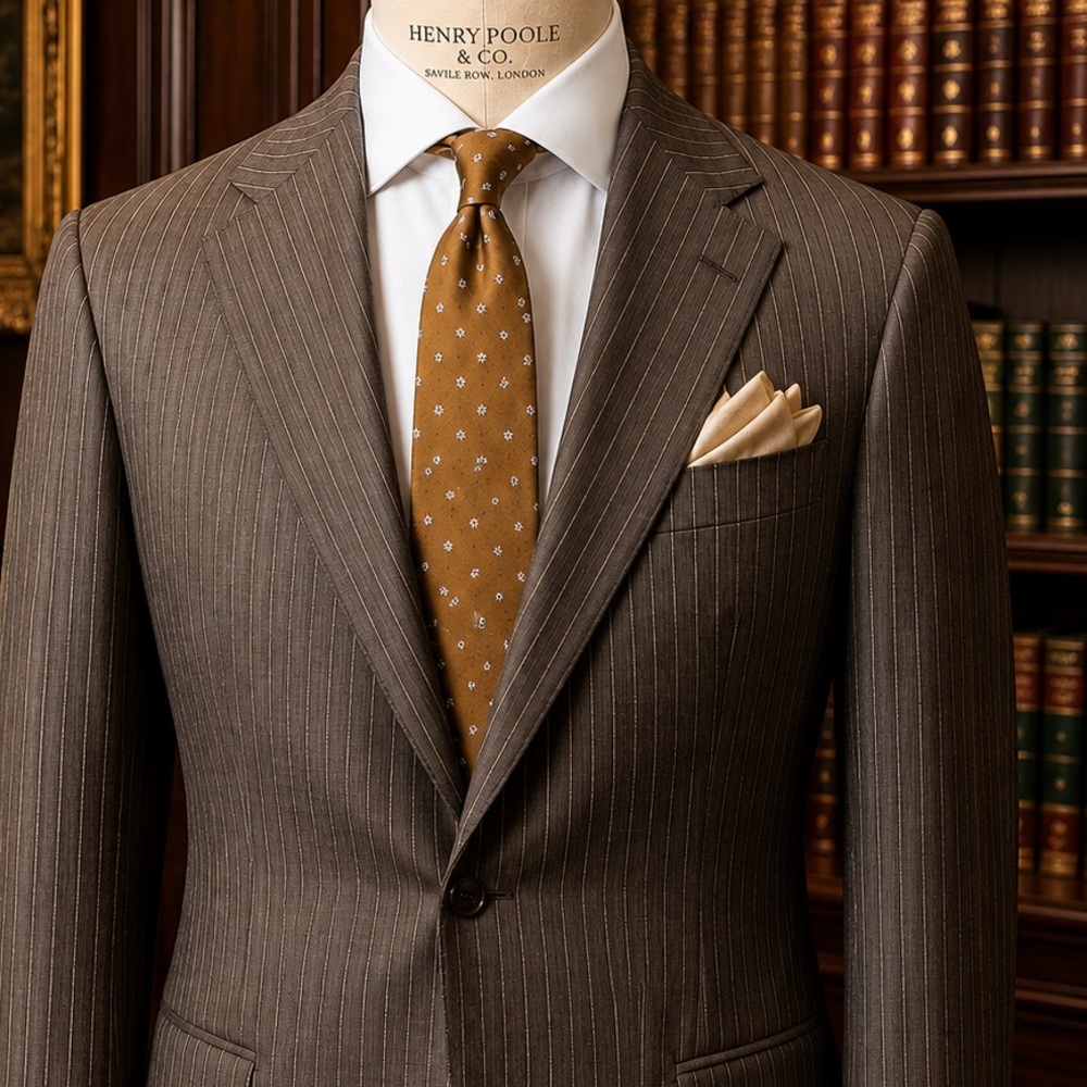 Kiton Classic Gray Pinstripe Suit in 14 Micron + Luigi Borrelli Silk Tie